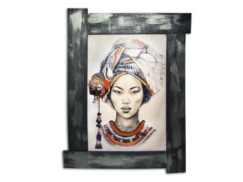 3D Uzak Doğulu Kadın Ahşap Tablo