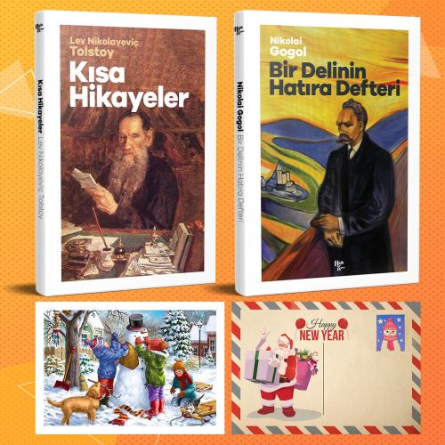 Dünya Klasikleri İkili Set - Kısa Hikayeler - Bir Delinin Hatıra Defteri ve Kartpostal