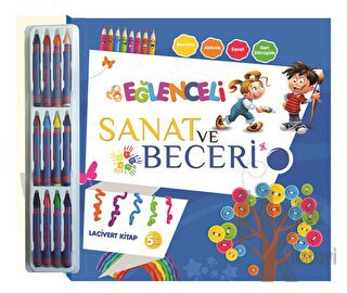 Eğlenceli Sanat ve Beceri - Lacivert Kitap (5 Yaş) - Halkkitabevi