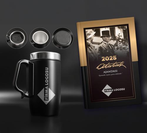 Firmalara Özel Kulplu Termos ve 2025 Atatürk Ajanda - Asalet