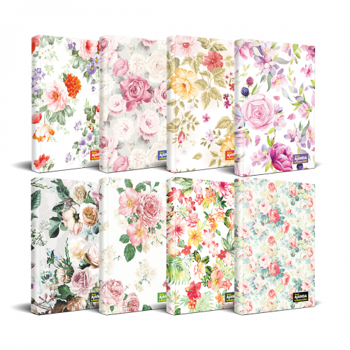 Gül Temalı Süresiz Ajanda ve Planlama Defteri Seti - 8 Ajanda
