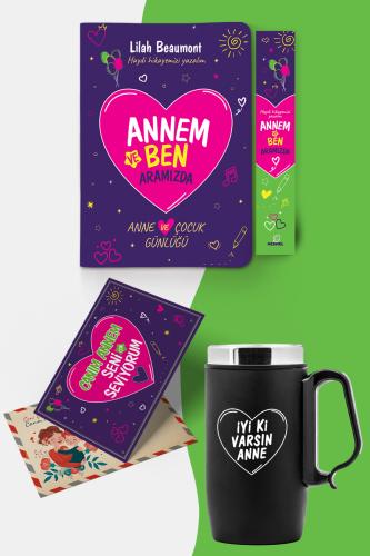 Anneler Gününe Özel Canım Annem Yazılı Siyah Kulplu Termos ve Annem ve