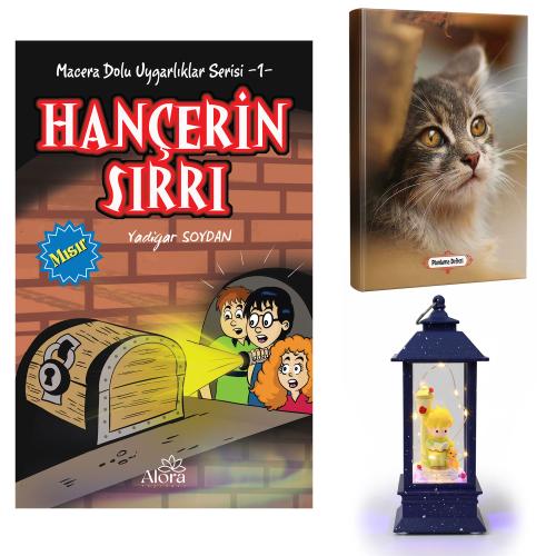 Hançerin Sırrı - Minik Kedi Planlama Defteri ve Küçük Prens Sokak Lambası Fener Tipi Işıklı Kar Küresi