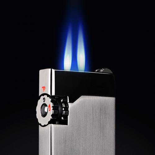 Premium Çakmak - İkili Jet Alevi - Rüzgara Dayanıklı - Valfli - Halkki