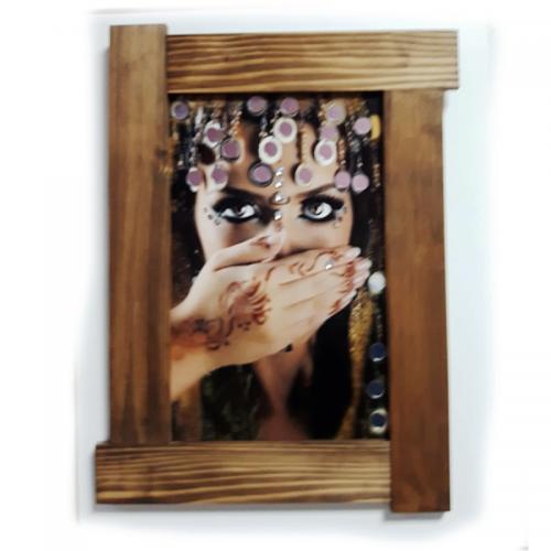 3D Oryantal Kadın Ahşap Tablo