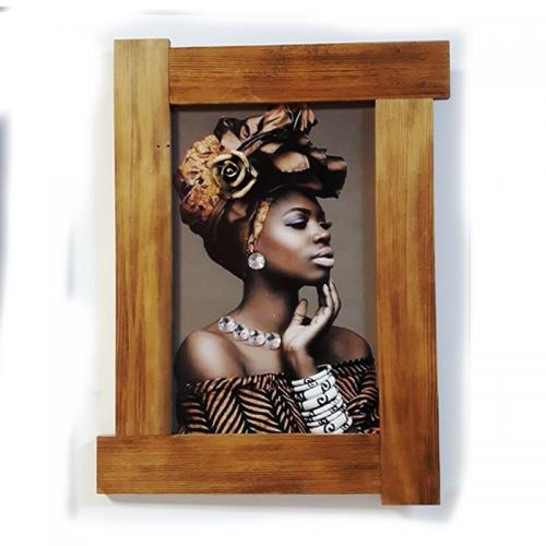 3D Şapkalı Siyahi Kadın Ahşap Tablo - Halkkitabevi