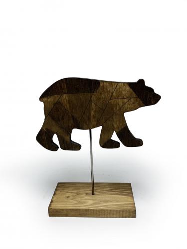 Ayaklı Ahşap Tonlamalı Ayı