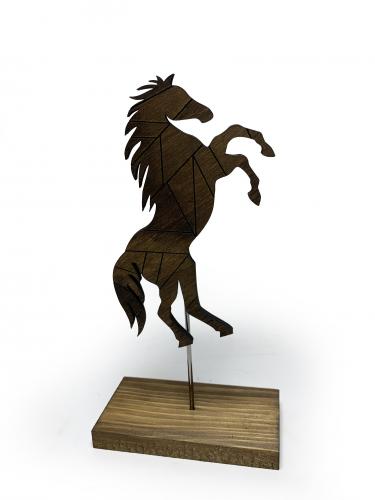 Ayaklı Ahşap Tonlamalı Şahlanan At