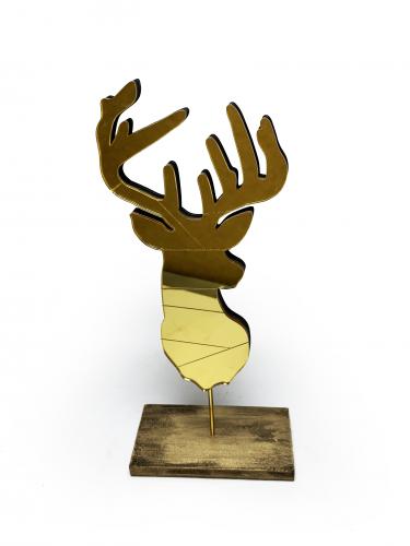 Ayaklı Altın Rengi Aynalı Geyik