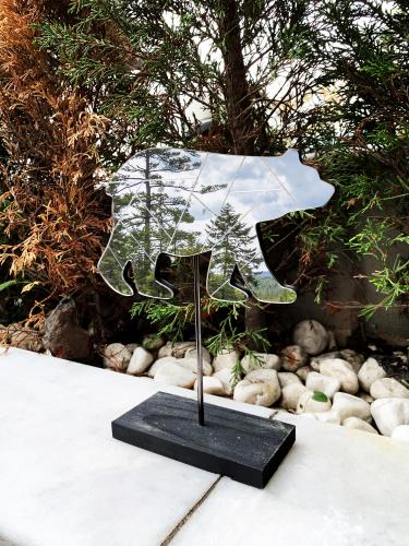 Ayaklı Gümüş Rengi Aynalı Ayı - Halkkitabevi