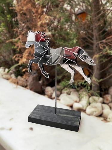 Ayaklı Gümüş Rengi Aynalı Koşan At - Halkkitabevi