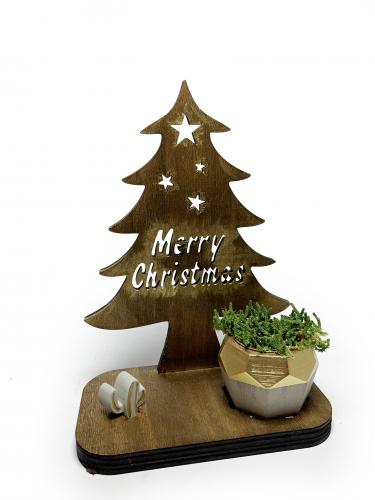 Merry Christmas Temalı Dekoratif Saksılık - Halkkitabevi