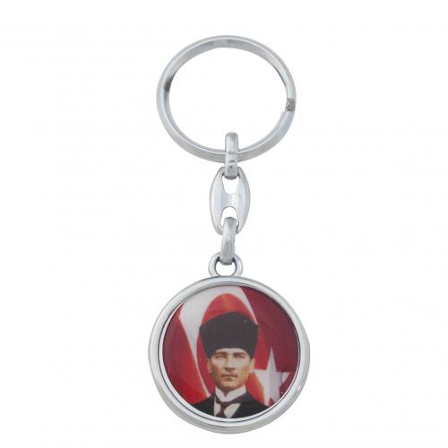 Kalpaklı Atatürk Damla Etiketli Anahtarlık
