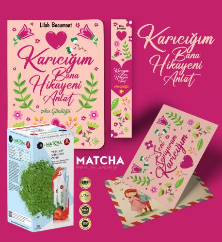 Karıcığım Bana Hikayeni Anlat Ayraç Kartpostal - Çilekli Matcha Çayı