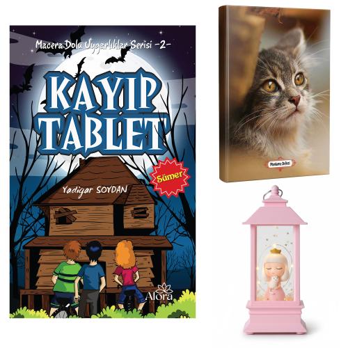 Kayıp Tablet - Minik Kedi Planlama Defteri ve Kedili Prenses Fener Tipi Işıklı Kar Küresi