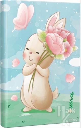 Çizgili Defter Tavşan Çiçekli - Halkkitabevi