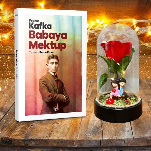 Kırmızı Gül ve Sevgililer Teraryum Hediye Seti - Babaya Mektup Dünya Klasiği