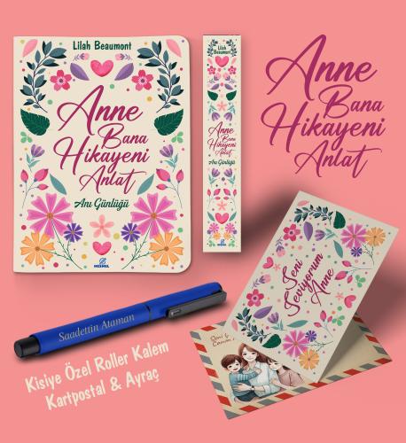 Kişiye Özel Anne Bana Hikayeni Anlat Ayraç Kartpostal Kalem - Lacivert