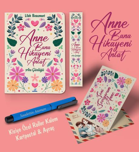 Kişiye Özel Anne Bana Hikayeni Anlat Ayraç Kartpostal Kalem - Mavi