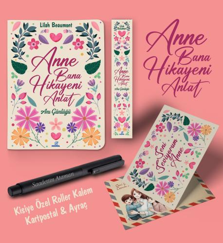 Kişiye Özel Anne Bana Hikayeni Anlat Ayraç Kartpostal Kalem - Siyah