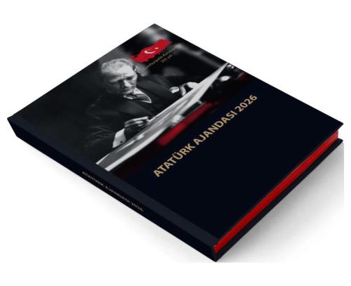 Kişiye Özel 2026 Atatürk Ciltli Ajanda ve Kulplu Termos Bardak - Halkk
