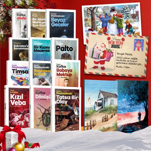 Kişiye Özel Kartpostallı -  Dünya Klasikleri Seti - 12 Kitap 2 Defter -1