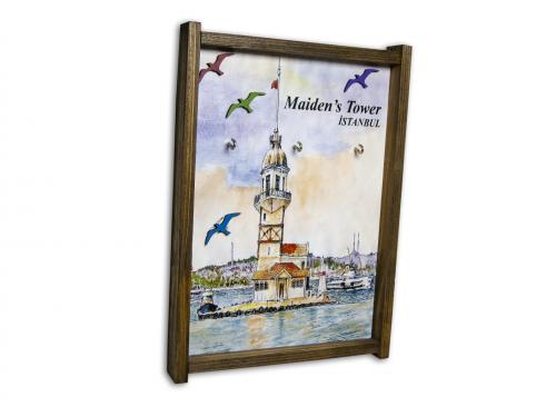 Kız Kulesi Temalı Tablo Anahtarlık Kutusu - Halkkitabevi