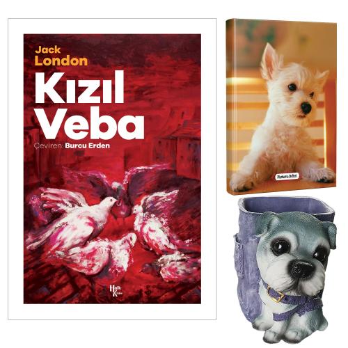 Kızıl Veba - Jack London ve Dekoratif Köpek Kalemlik - Pamuk Şeker Planlama Defteri