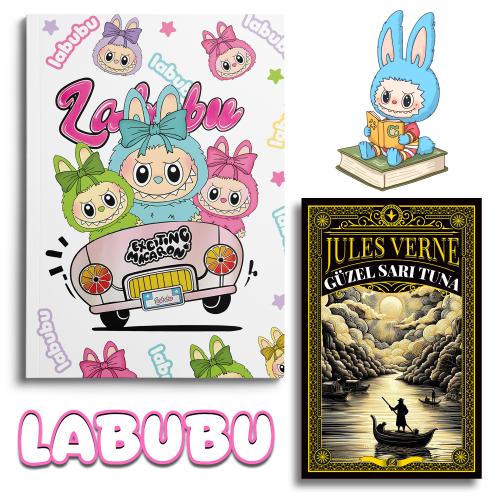 Labubu Exciting Macaron Defter ve Güzel Sarı Tuna Jules Verne - Halkki