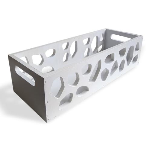 Leopar Desenli Ahşap Kasa, Beyaz - Halkkitabevi