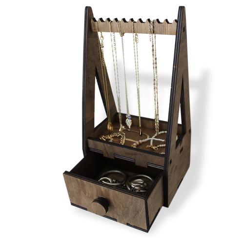 Lili Çekmeceli Ahşap Takı Standı Mini - Halkkitabevi