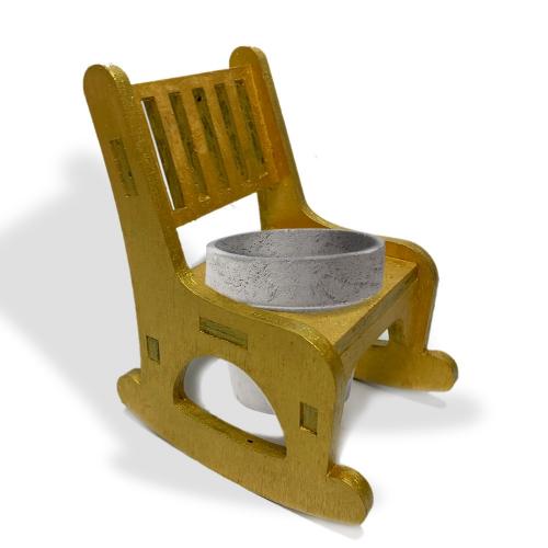 Lora Beton Saksılı Sallanan Sandalyeli Çiçeklik, Altın - Halkkitabevi