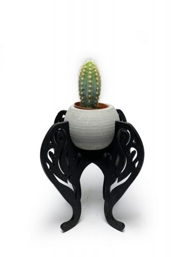 Mari Ahşap Ayaklı Beton Saksı Seri 4 - Halkkitabevi