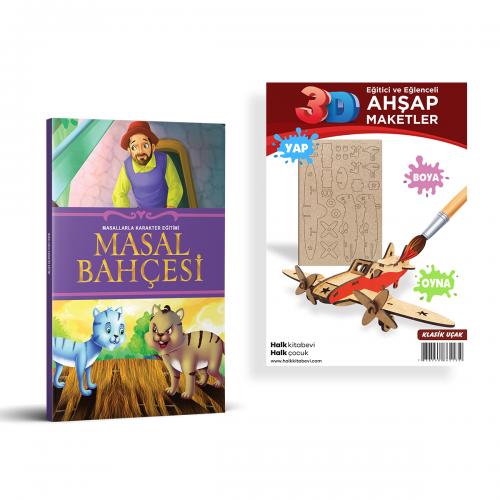 Masal Bahçesi + Klasik Uçak Ahşap Boyama