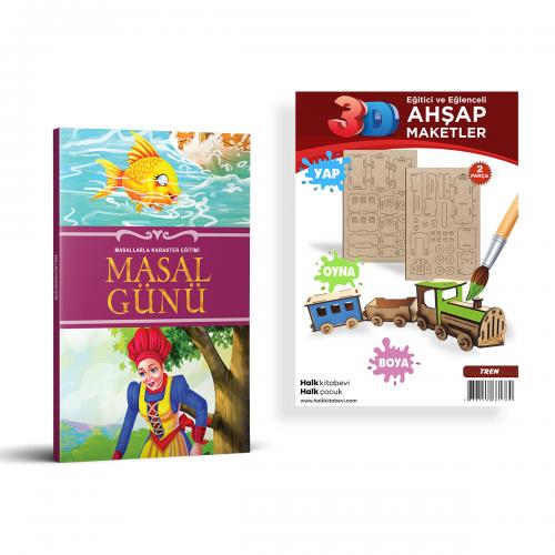 Masal Günü + Tren Ahşap Boyama - Halkkitabevi