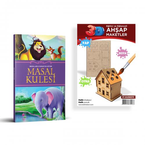 Masal Kulesi + Ev Kalemkutu Ahşap Boyama - Halkkitabevi
