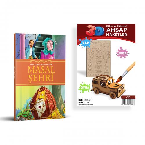 Masal Şehri + Jip Ahşap Boyama - Halkkitabevi