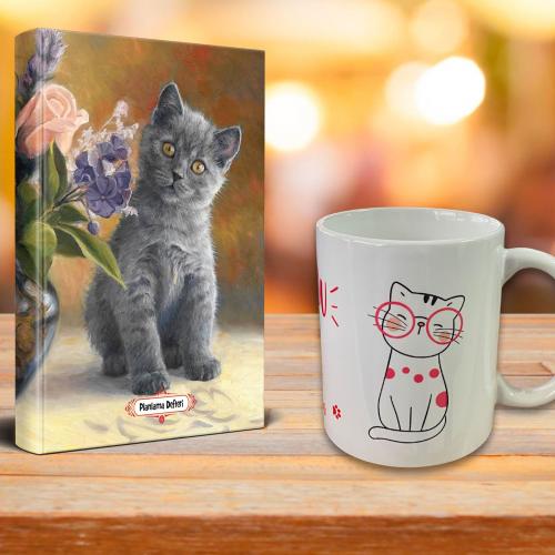 Masum Kedi Ajanda Sevimli Kedi Kupa Seti - Halkkitabevi