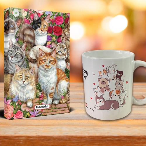 Meraklı Kediler Ajanda Mutlu Kediler Kupa Seti - Halkkitabevi