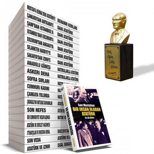 Mustafa Kemal'den Atatürk'e Seti - 20 Kitap ve Atatürk Büstü Altın - H
