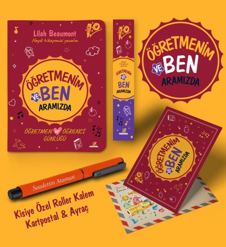 Öğretmenim ve Ben Aramızda Ayraç Kartpostal Kalem - Turuncu