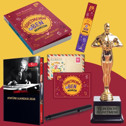 Öğretmenim ve Ben Aramızda - Oscar Heykeli - Ciltli 2026 Atatürk Ajand