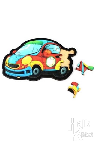 Otomobil Ahşap Puzzle 18 Parça - Halkkitabevi