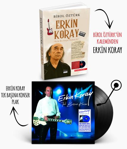 Plaklı Kitaplar - Erkin Koray - Tek Başına Konser Plak - Halkkitabevi