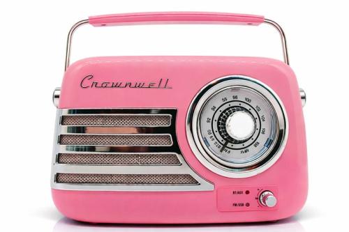Retro Tasarımlı Bluetooth FM Radyo Pembe - Halkkitabevi