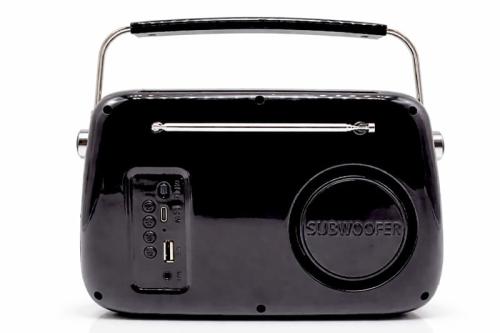 Retro Tasarımlı Bluetooth FM Radyo Siyah - Halkkitabevi