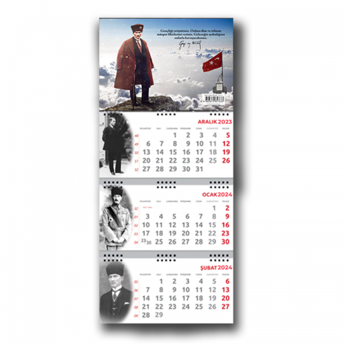 2024 Atatürk Sakarya Duvar Takvimi