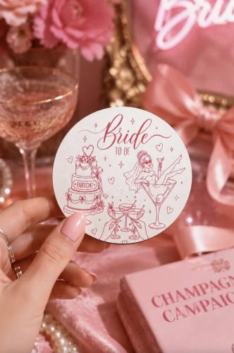 Bride To Be Temalı Bekarlığa Veda Bardak Altlığı 6'lı Set – 9 cm MDF D