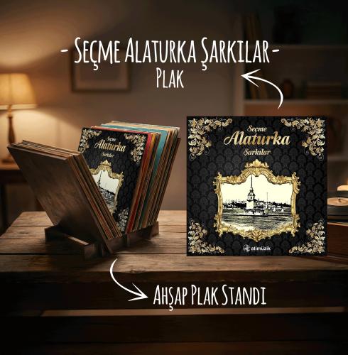 Seçme Alaturka Şarkılar Plak ve Ahşap Plak Standı