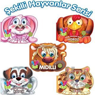 Şekilli Evcil ve Çiftlik Hayvanları Serisi Seti - 5 Kitap Takım